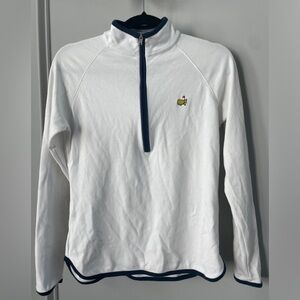 Masters Golf White Long Sleeve Women's Top with Navy Accents
